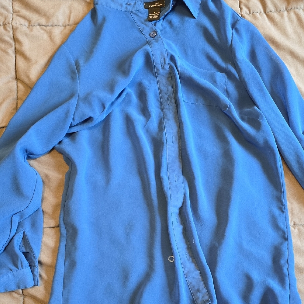 Rue21 Vibrant Blue Collared Shirt